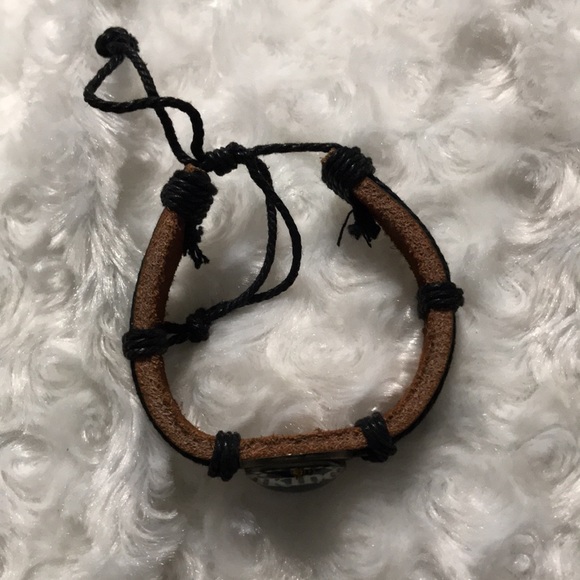 Vikings leather adjustable bracelet - Picture 2 of 4